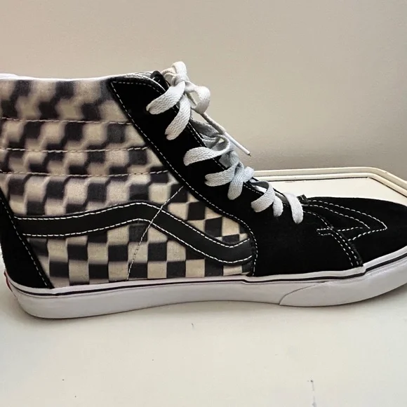 Vans sk8 Hi Blur Check Black White Checkerboard Unisex Shoes  size 11.5 or 10 - Picture 6 of 8